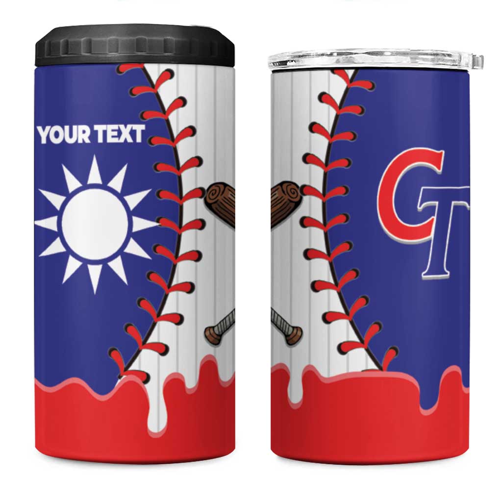 Chinese Taipei 2026 Baseball Custom 4 in 1 Can Cooler Tumbler Go Taiwan Drip Style