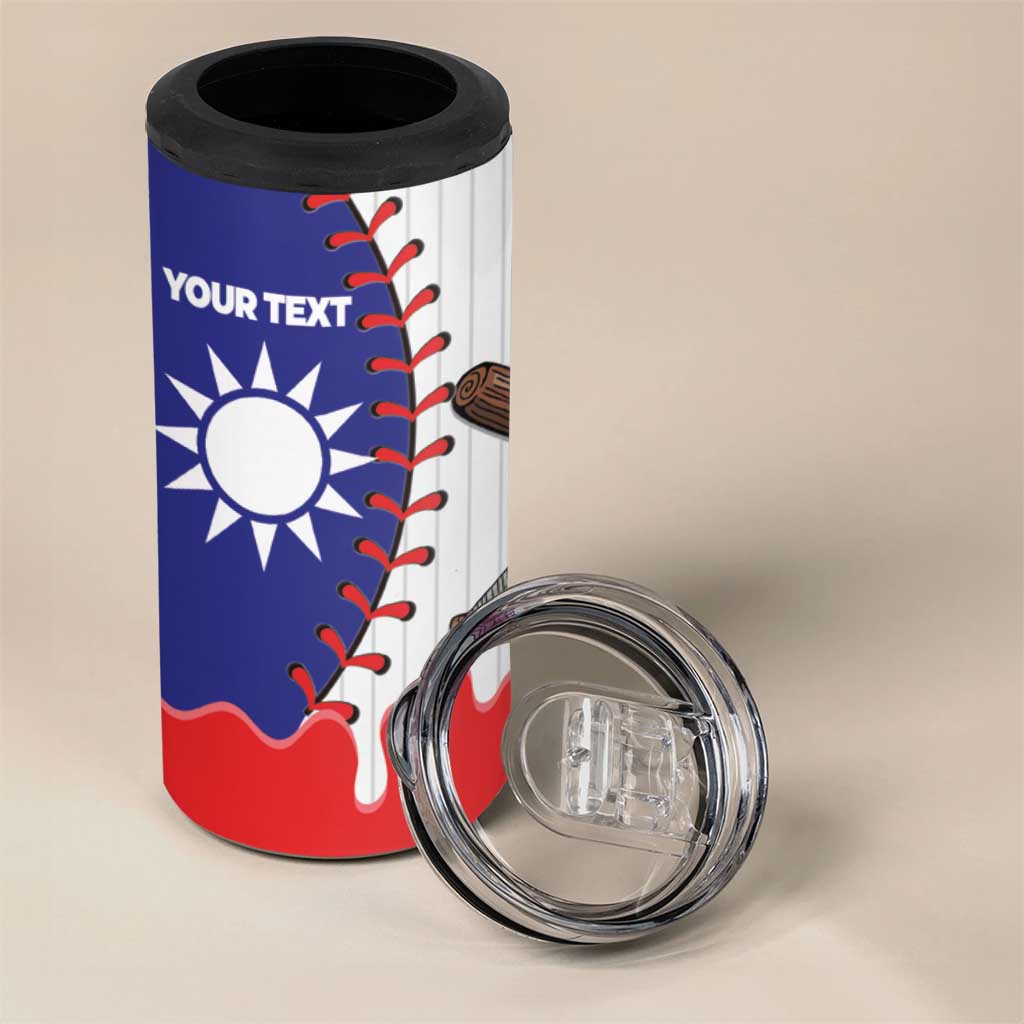 Chinese Taipei 2026 Baseball Custom 4 in 1 Can Cooler Tumbler Go Taiwan Drip Style