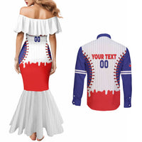 Chinese Taipei 2026 Baseball Custom Couples Matching Mermaid Dress and Long Sleeve Button Shirt Go Taiwan Drip Style