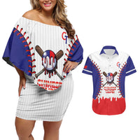 Chinese Taipei 2026 Baseball Custom Couples Matching Off Shoulder Short Dress and Hawaiian Shirt Go Taiwan Drip Style
