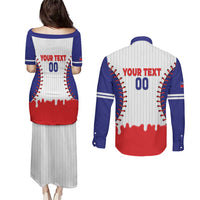 Chinese Taipei 2026 Baseball Custom Couples Matching Puletasi and Long Sleeve Button Shirt Go Taiwan Drip Style