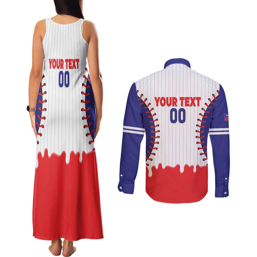 Chinese Taipei 2026 Baseball Custom Couples Matching Tank Maxi Dress and Long Sleeve Button Shirt Go Taiwan Drip Style