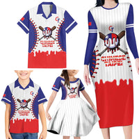 Chinese Taipei 2026 Baseball Custom Family Matching Long Sleeve Bodycon Dress and Hawaiian Shirt Go Taiwan Drip Style