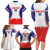 Chinese Taipei 2026 Baseball Custom Family Matching Long Sleeve Bodycon Dress and Hawaiian Shirt Go Taiwan Drip Style