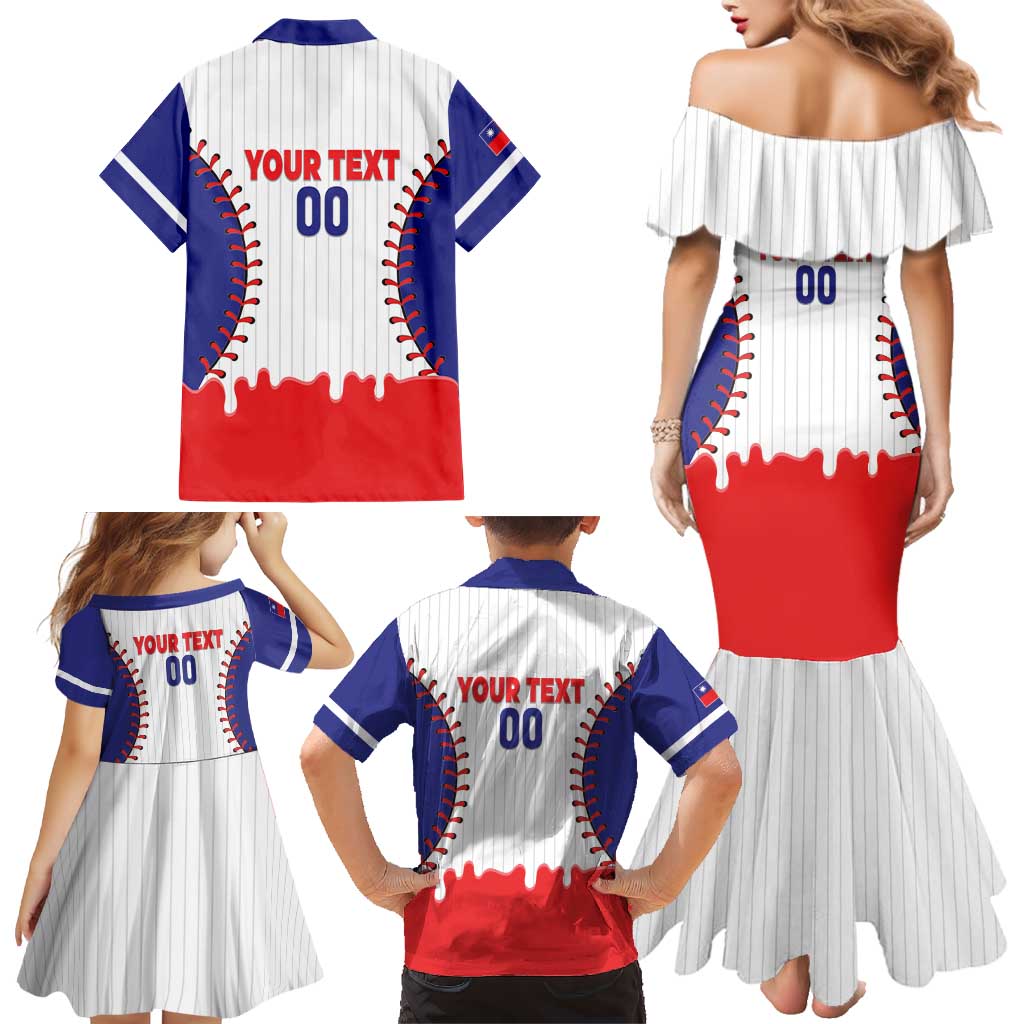 Chinese Taipei 2026 Baseball Custom Family Matching Mermaid Dress and Hawaiian Shirt Go Taiwan Drip Style