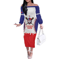 Chinese Taipei 2026 Baseball Custom Family Matching Off The Shoulder Long Sleeve Dress and Hawaiian Shirt Go Taiwan Drip Style