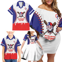 Chinese Taipei 2026 Baseball Custom Family Matching Off Shoulder Short Dress and Hawaiian Shirt Go Taiwan Drip Style