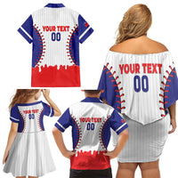 Chinese Taipei 2026 Baseball Custom Family Matching Off Shoulder Short Dress and Hawaiian Shirt Go Taiwan Drip Style