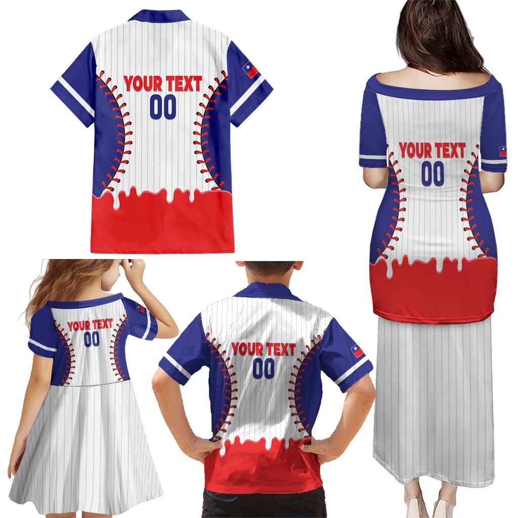 Chinese Taipei 2026 Baseball Custom Family Matching Puletasi and Hawaiian Shirt Go Taiwan Drip Style