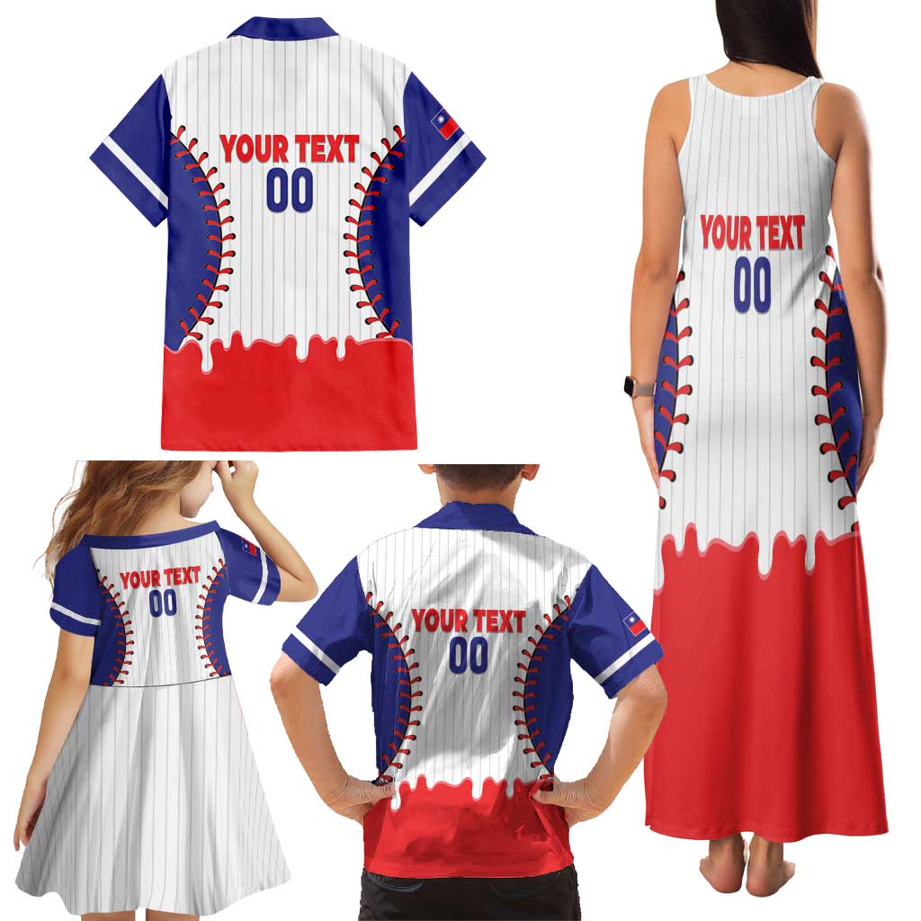 Chinese Taipei 2026 Baseball Custom Family Matching Tank Maxi Dress and Hawaiian Shirt Go Taiwan Drip Style