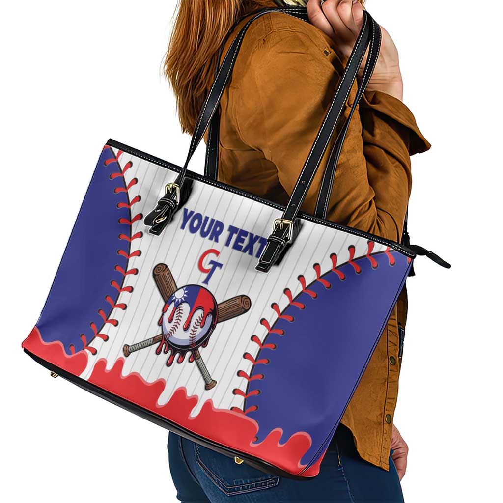 Chinese Taipei 2026 Baseball Custom Leather Tote Bag Go Taiwan Drip Style
