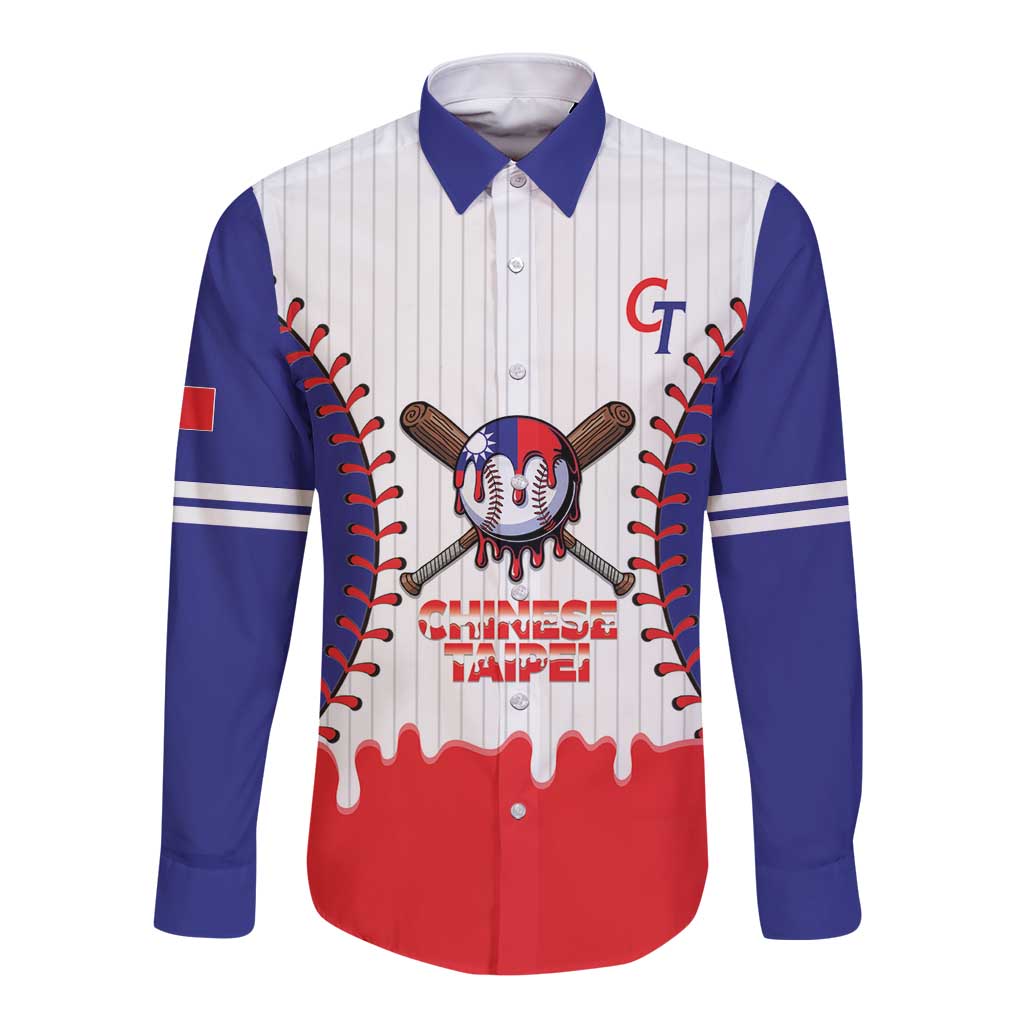 Chinese Taipei 2026 Baseball Custom Long Sleeve Button Shirt Go Taiwan Drip Style