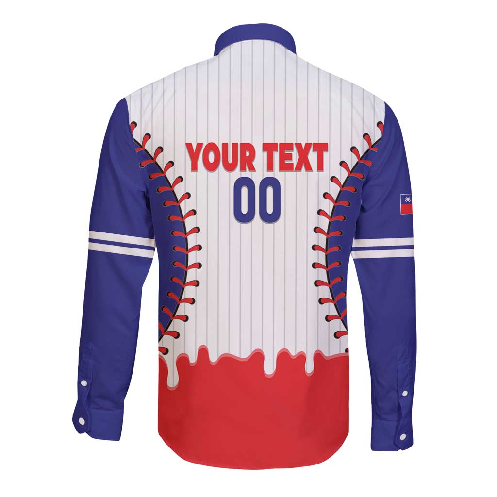 Chinese Taipei 2026 Baseball Custom Long Sleeve Button Shirt Go Taiwan Drip Style