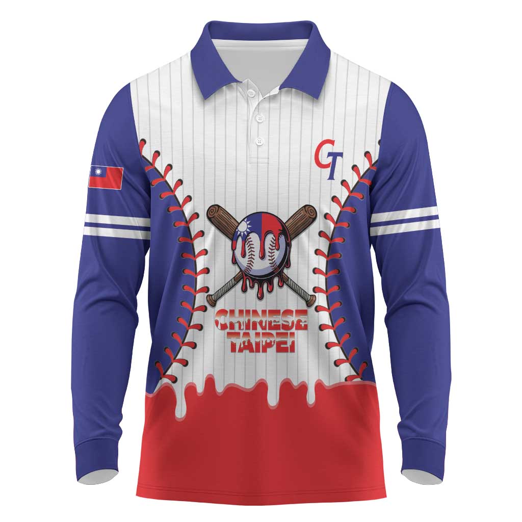 Chinese Taipei 2026 Baseball Custom Long Sleeve Polo Shirt Go Taiwan Drip Style