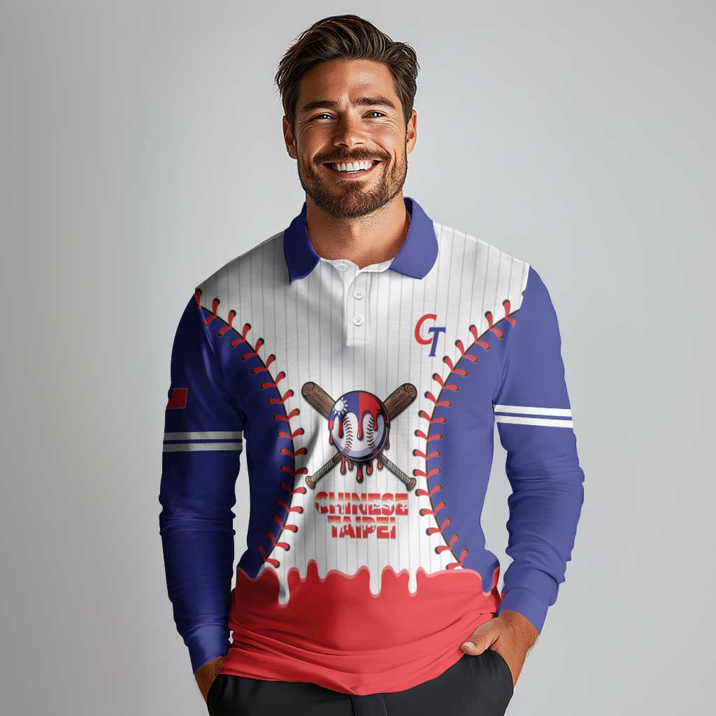 Chinese Taipei 2026 Baseball Custom Long Sleeve Polo Shirt Go Taiwan Drip Style