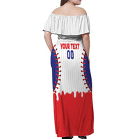 Chinese Taipei 2026 Baseball Custom Off Shoulder Maxi Dress Go Taiwan Drip Style