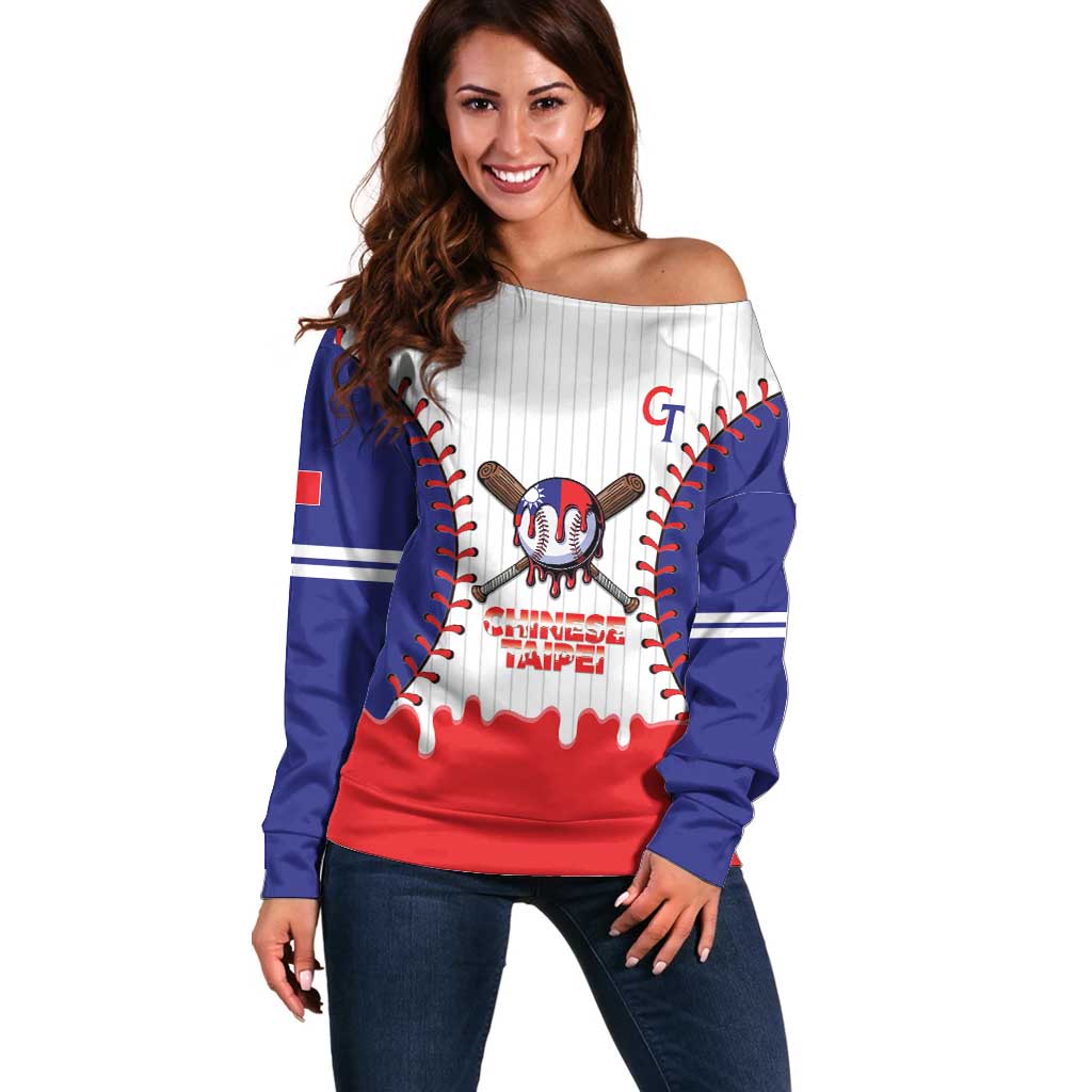 Chinese Taipei 2026 Baseball Custom Off Shoulder Sweater Go Taiwan Drip Style