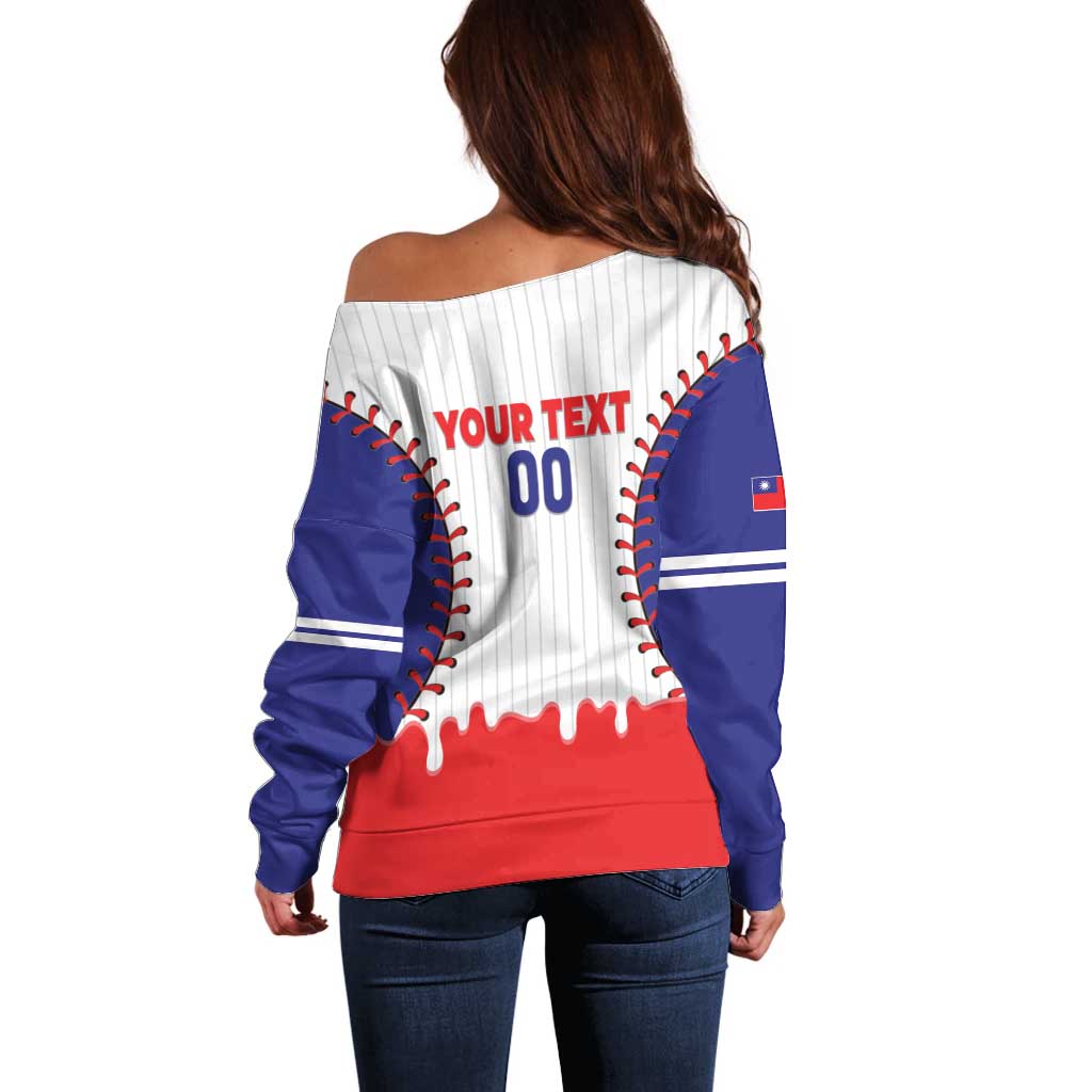 Chinese Taipei 2026 Baseball Custom Off Shoulder Sweater Go Taiwan Drip Style