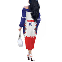 Chinese Taipei 2026 Baseball Custom Off The Shoulder Long Sleeve Dress Go Taiwan Drip Style