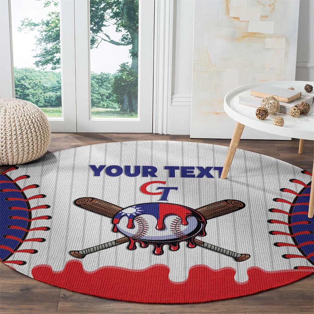 Chinese Taipei 2026 Baseball Custom Round Carpet Go Taiwan Drip Style