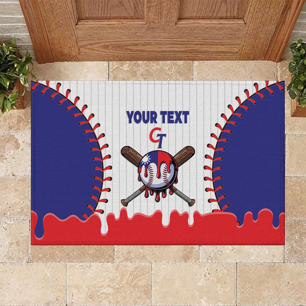 Chinese Taipei 2026 Baseball Custom Rubber Doormat Go Taiwan Drip Style