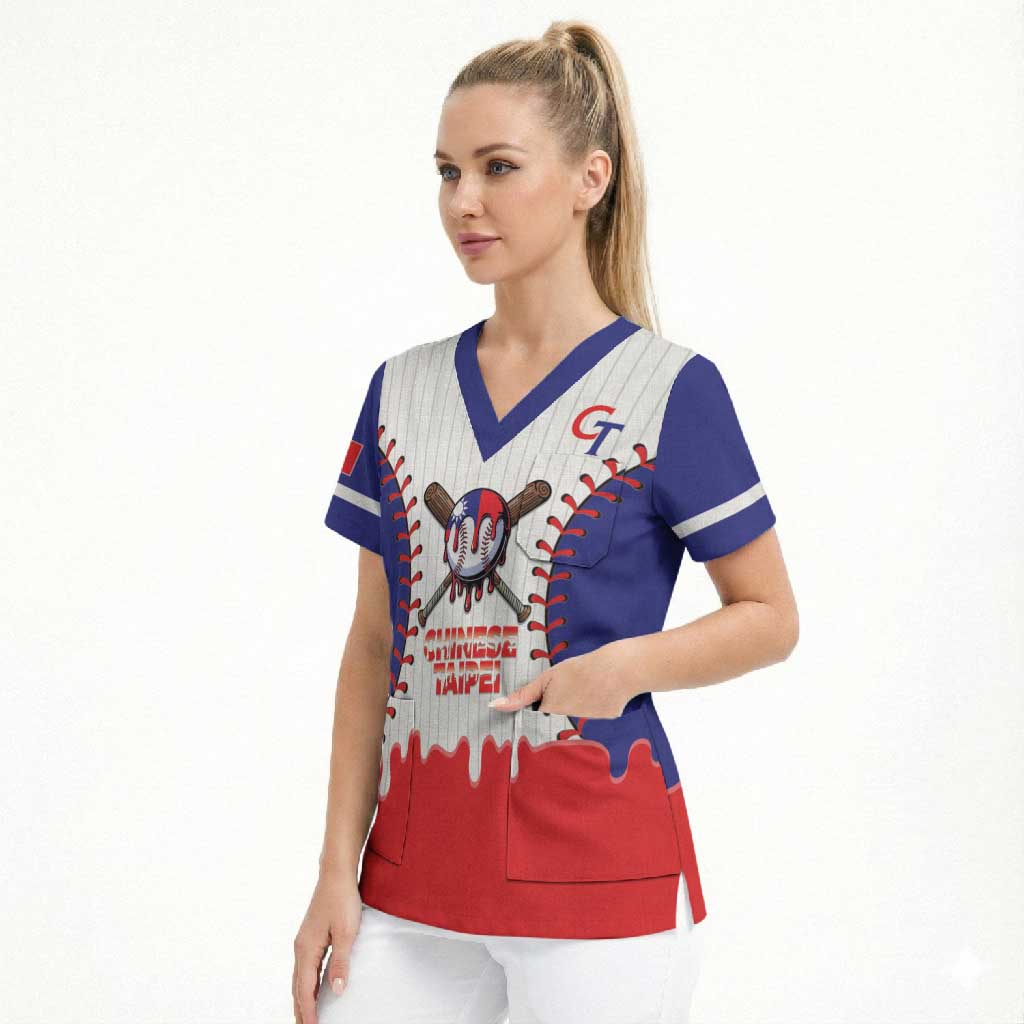 Chinese Taipei 2026 Baseball Custom Scrub Top Go Taiwan Drip Style