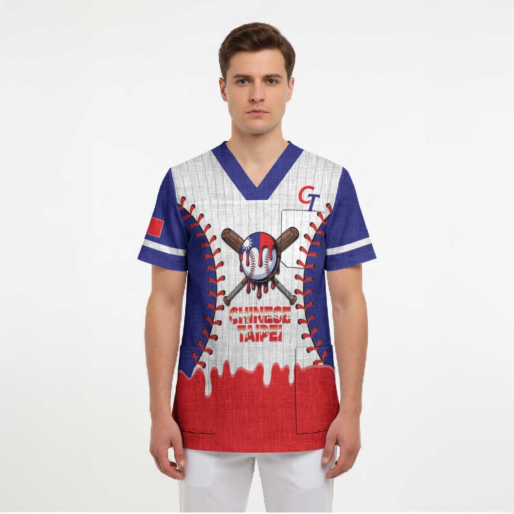 Chinese Taipei 2026 Baseball Custom Scrub Top Go Taiwan Drip Style