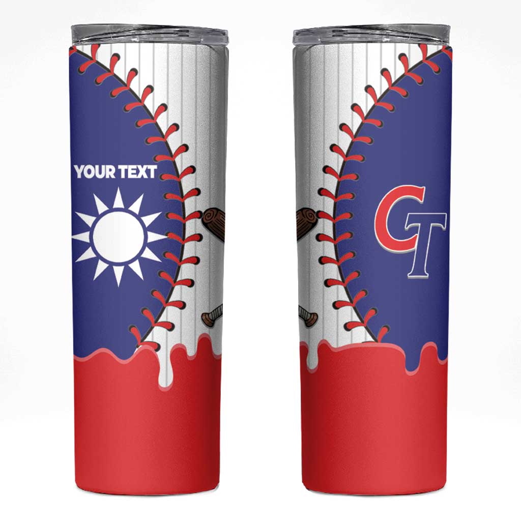 Chinese Taipei 2026 Baseball Custom Skinny Tumbler Go Taiwan Drip Style