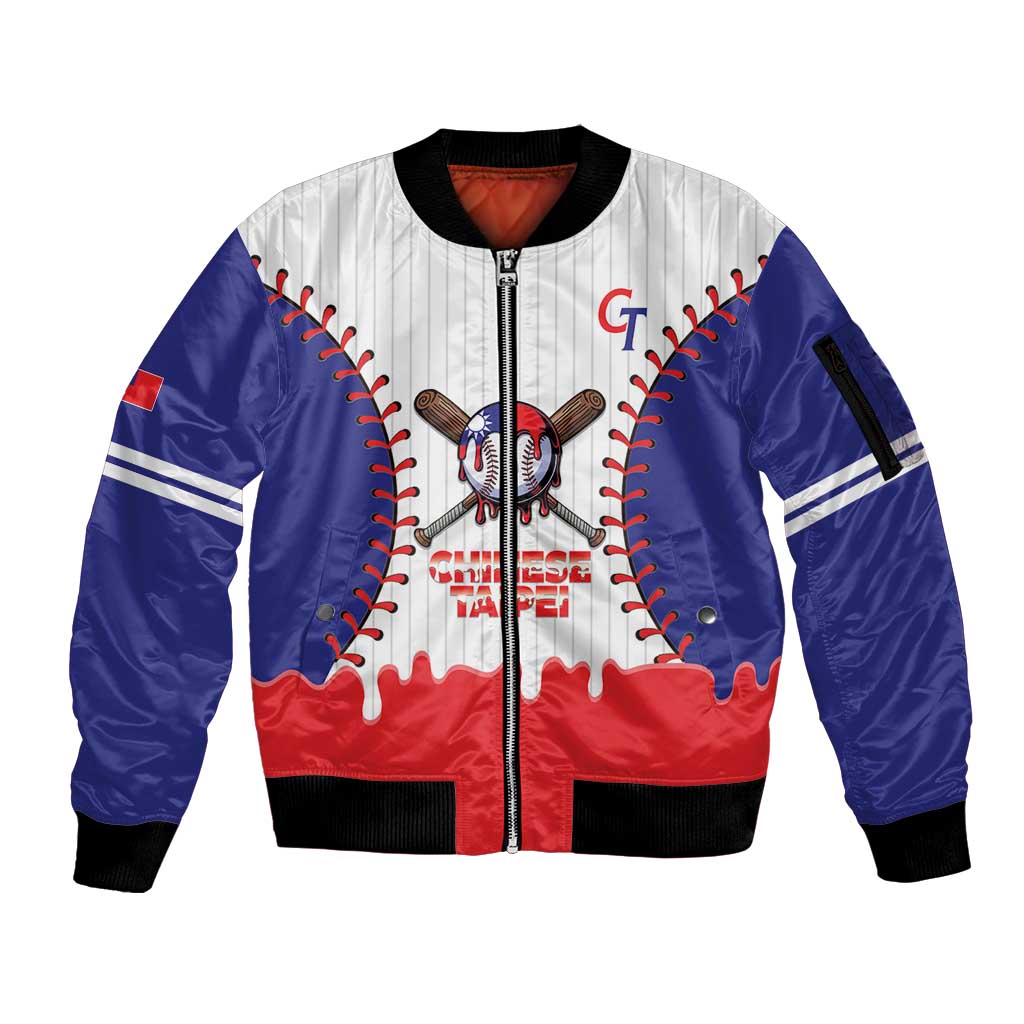 Chinese Taipei 2026 Baseball Custom Sleeve Zip Bomber Jacket Go Taiwan Drip Style