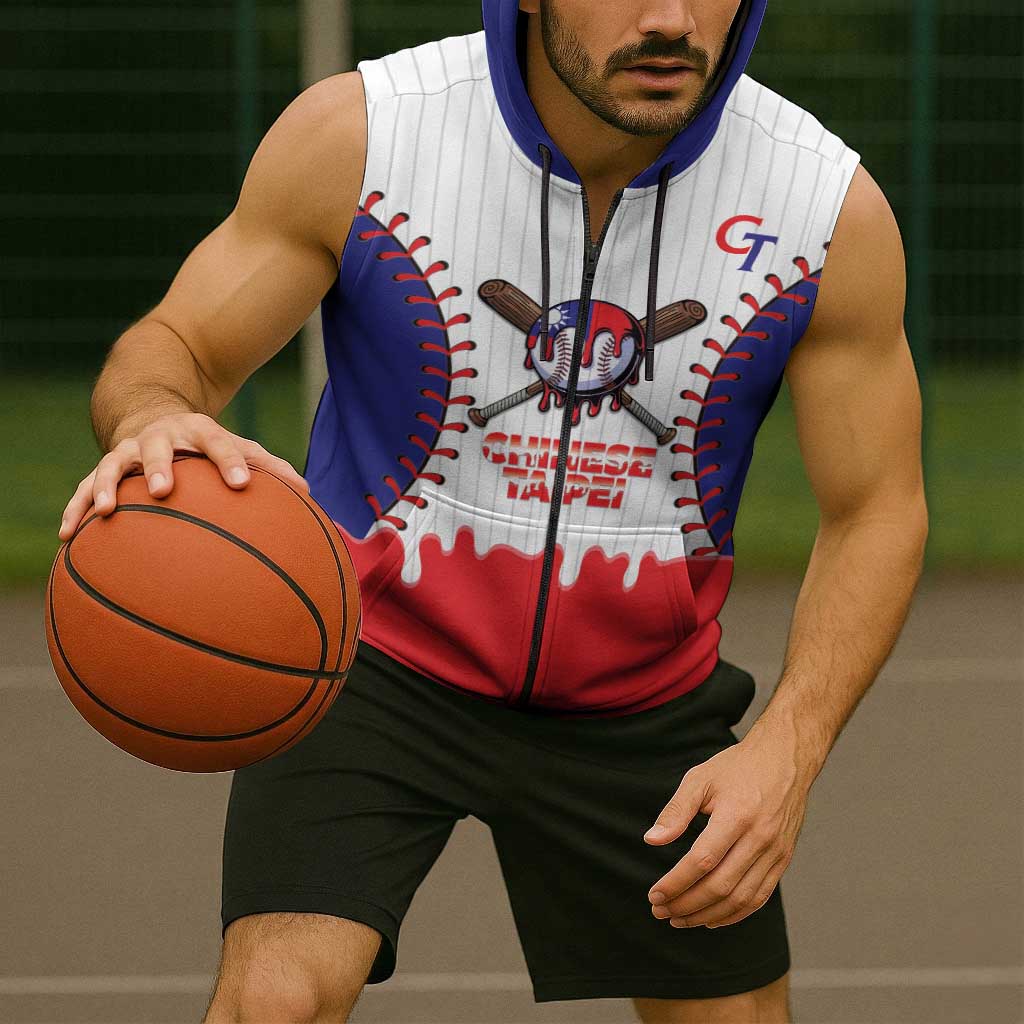 Chinese Taipei 2026 Baseball Custom Sleeveless Zip Hoodie Go Taiwan Drip Style