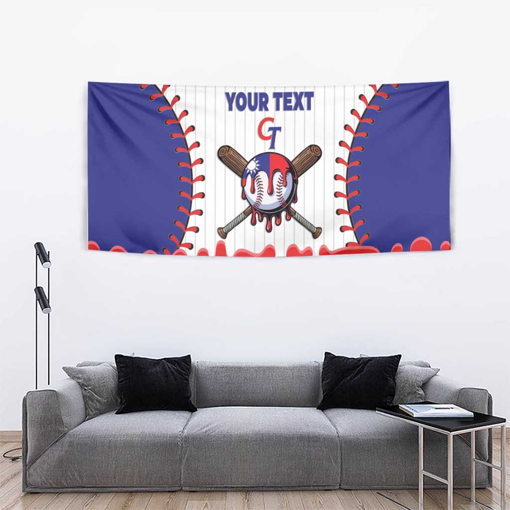 Chinese Taipei 2026 Baseball Custom Tapestry Go Taiwan Drip Style