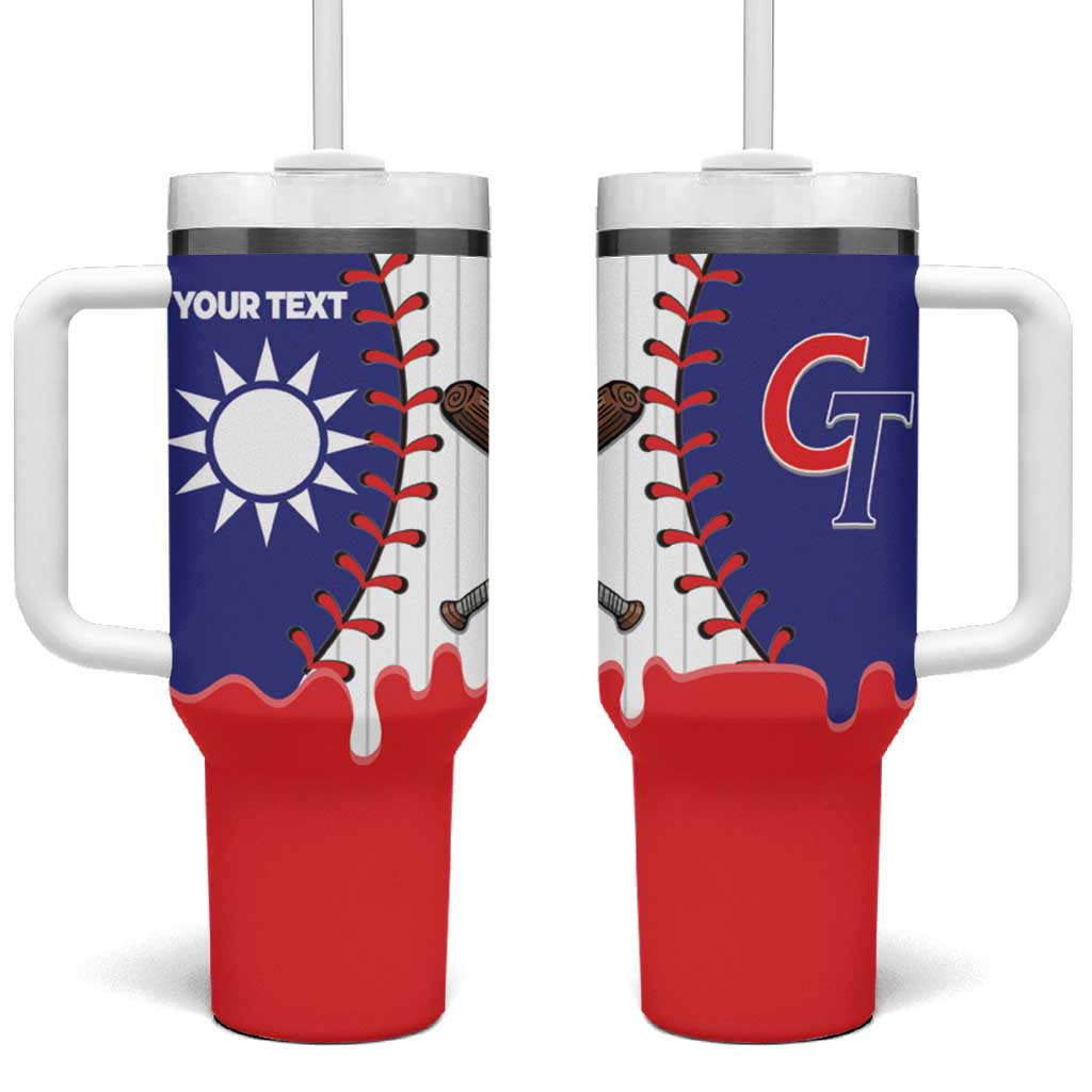 Chinese Taipei 2026 Baseball Custom Tumbler With Handle Go Taiwan Drip Style