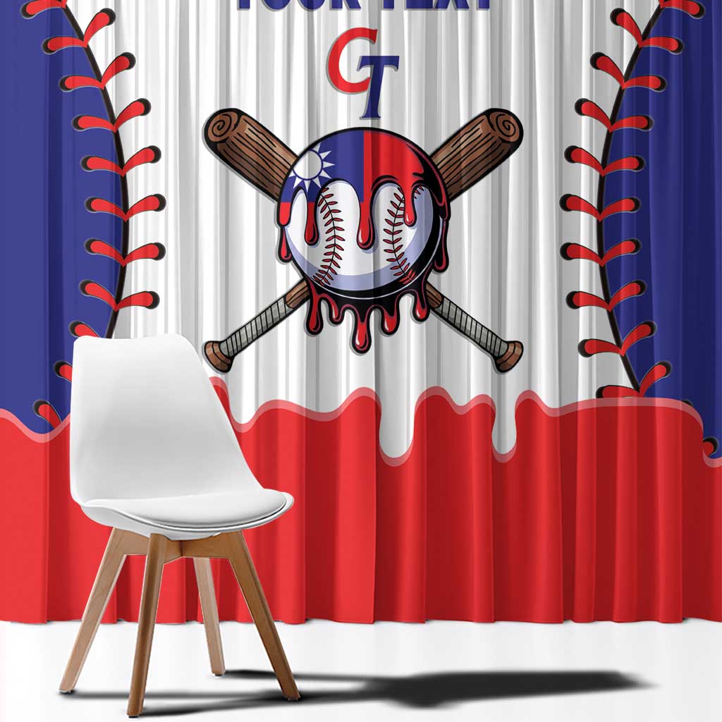 Chinese Taipei 2026 Baseball Custom Window Curtain Go Taiwan Drip Style