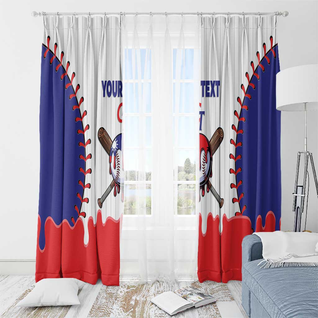 Chinese Taipei 2026 Baseball Custom Window Curtain Go Taiwan Drip Style