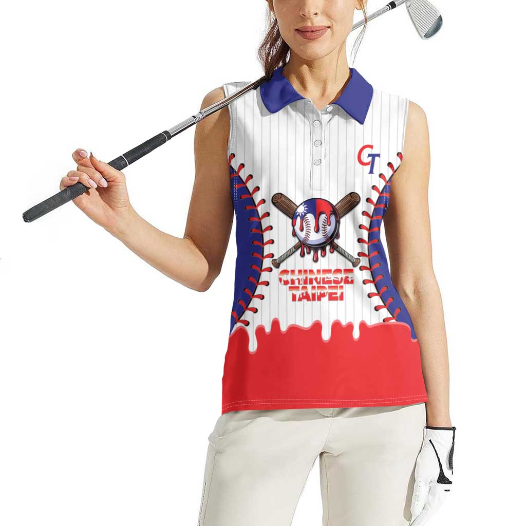 Chinese Taipei 2026 Baseball Custom Women Sleeveless Polo Shirt Go Taiwan Drip Style