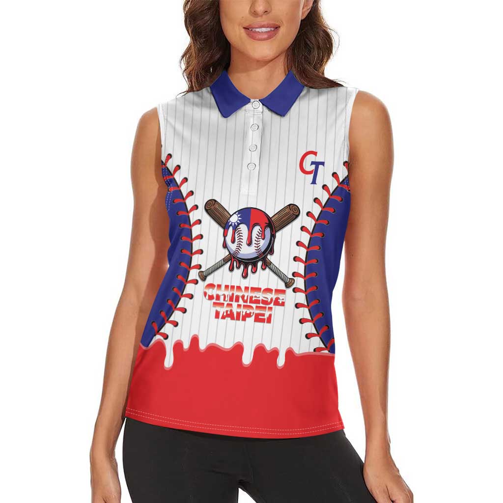 Chinese Taipei 2026 Baseball Custom Women Sleeveless Polo Shirt Go Taiwan Drip Style