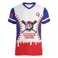 Chinese Taipei 2026 Baseball Custom Women V-Neck T-Shirt Go Taiwan Drip Style