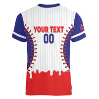 Chinese Taipei 2026 Baseball Custom Women V-Neck T-Shirt Go Taiwan Drip Style