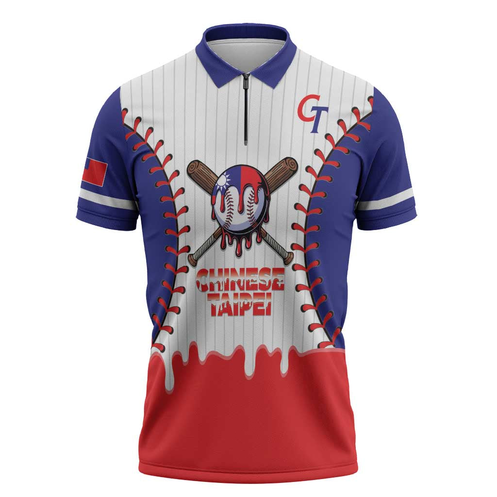 Chinese Taipei 2026 Baseball Custom Zipper Polo Shirt Go Taiwan Drip Style
