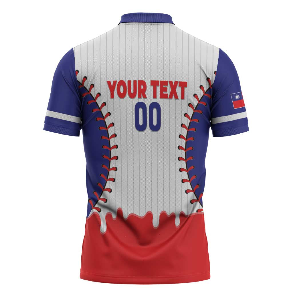 Chinese Taipei 2026 Baseball Custom Zipper Polo Shirt Go Taiwan Drip Style