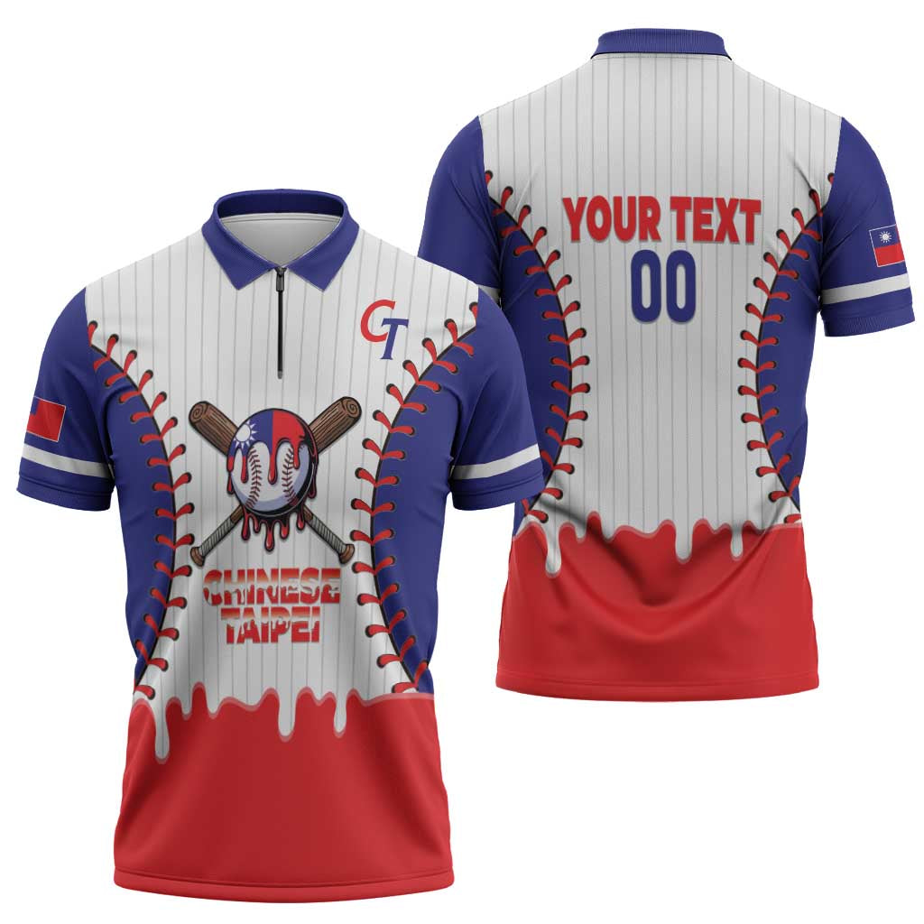 Chinese Taipei 2026 Baseball Custom Zipper Polo Shirt Go Taiwan Drip Style