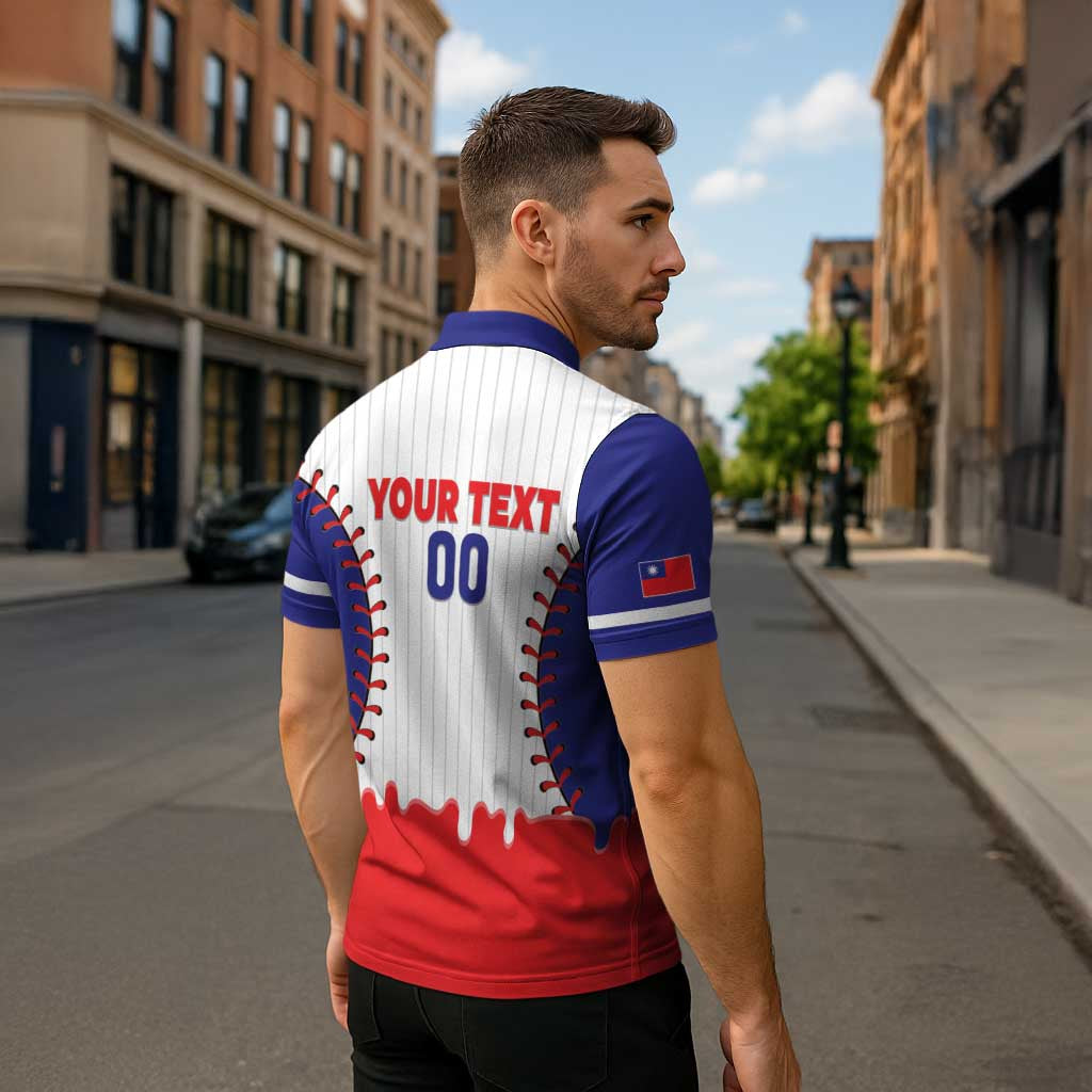 Chinese Taipei 2026 Baseball Custom Zipper Polo Shirt Go Taiwan Drip Style