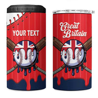 Great Britain 2026 Baseball Custom 4 in 1 Can Cooler Tumbler Go Champions Drip Style