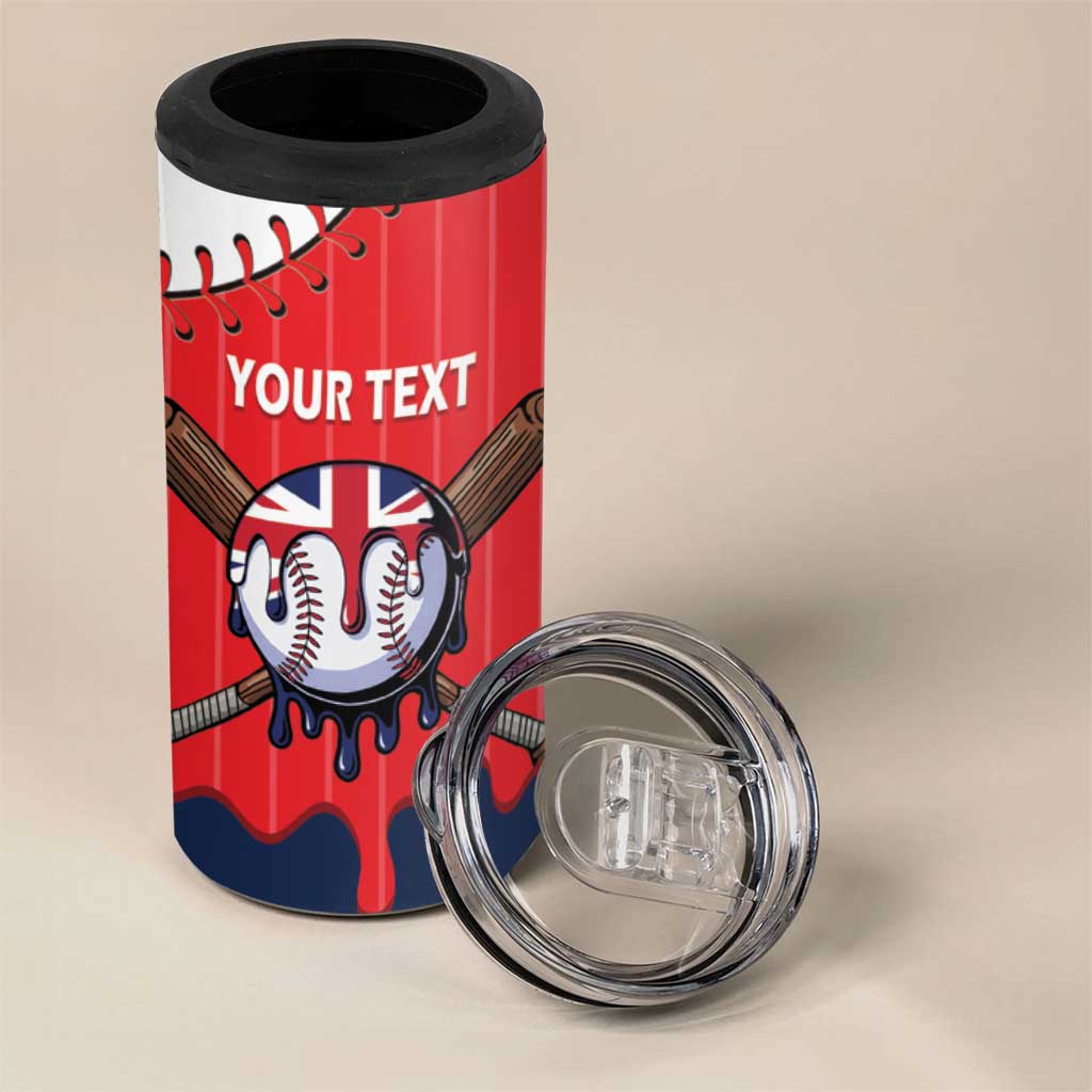 Great Britain 2026 Baseball Custom 4 in 1 Can Cooler Tumbler Go Champions Drip Style