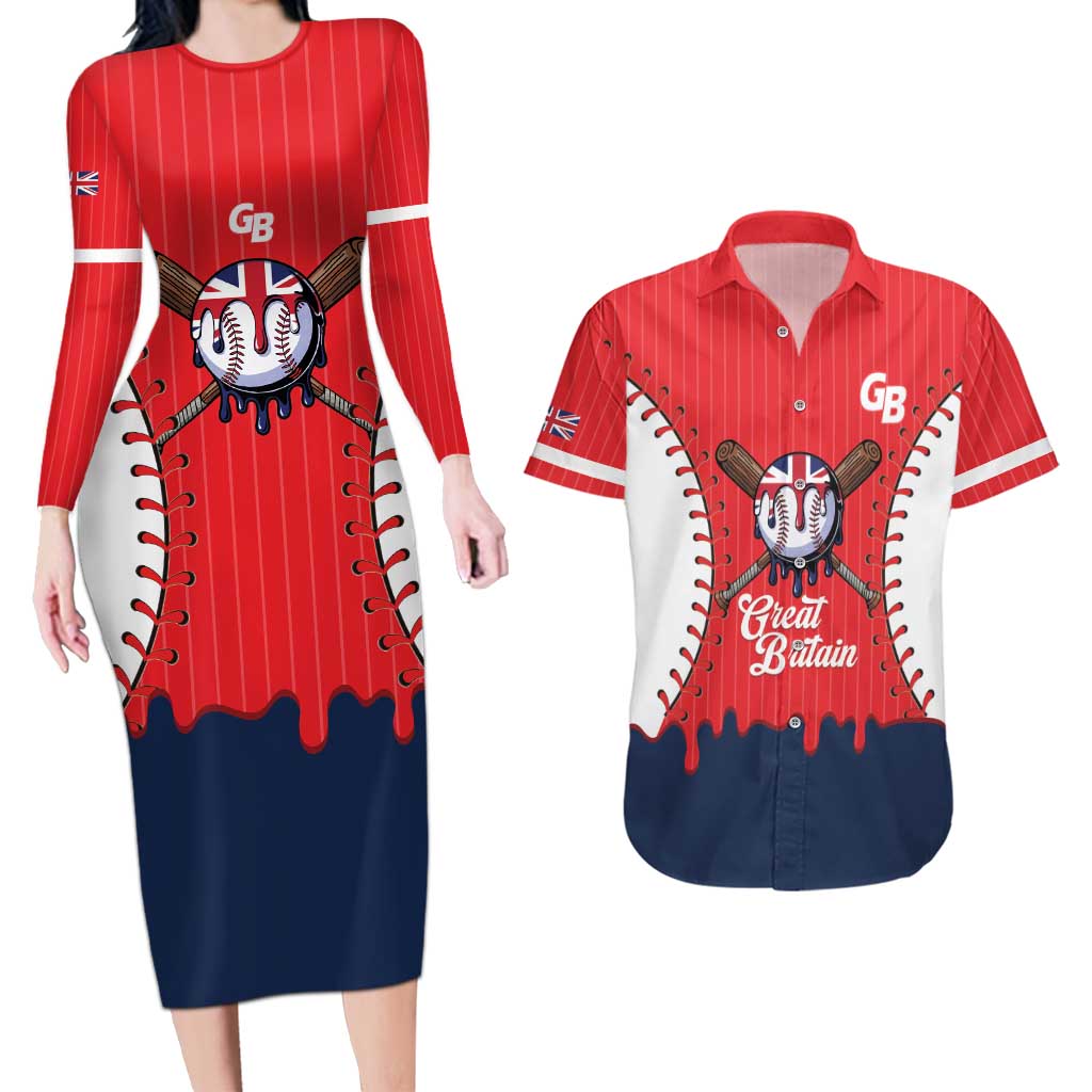 Great Britain 2026 Baseball Custom Couples Matching Long Sleeve Bodycon Dress and Hawaiian Shirt Go Champions Drip Style