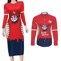 Great Britain 2026 Baseball Custom Couples Matching Long Sleeve Bodycon Dress and Long Sleeve Button Shirt Go Champions Drip Style
