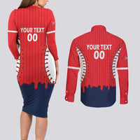 Great Britain 2026 Baseball Custom Couples Matching Long Sleeve Bodycon Dress and Long Sleeve Button Shirt Go Champions Drip Style