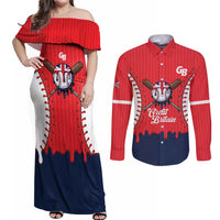 Great Britain 2026 Baseball Custom Couples Matching Off Shoulder Maxi Dress and Long Sleeve Button Shirt Go Champions Drip Style