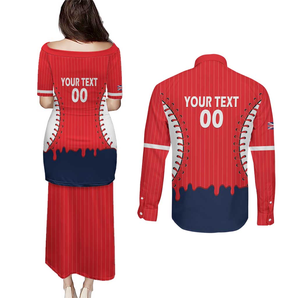 Great Britain 2026 Baseball Custom Couples Matching Puletasi and Long Sleeve Button Shirt Go Champions Drip Style