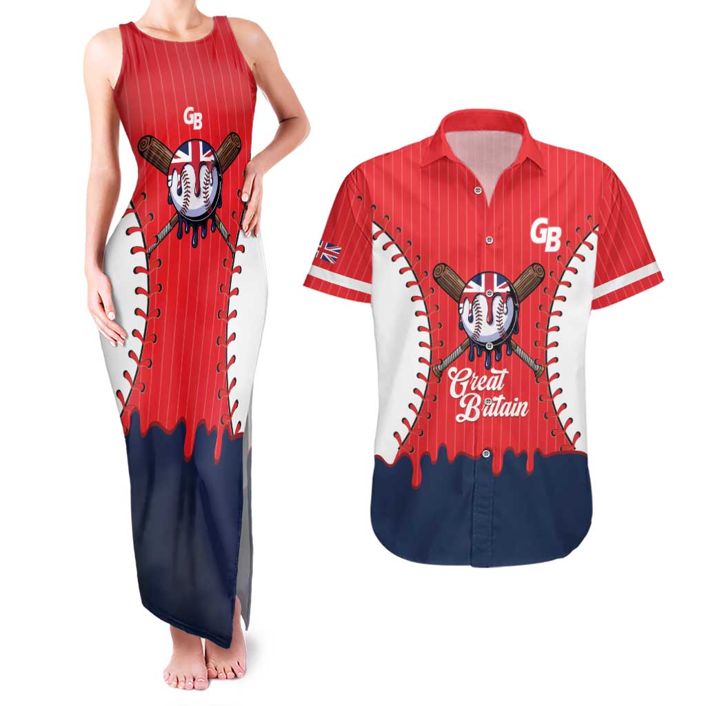 Great Britain 2026 Baseball Custom Couples Matching Tank Maxi Dress and Hawaiian Shirt Go Champions Drip Style